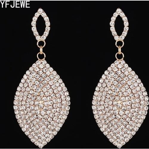 YFJEWE 2020 New Women Elegant Horse eye Earrings Silver color Rhinestone Earring Fashion Jewelry Party Gifts #E615