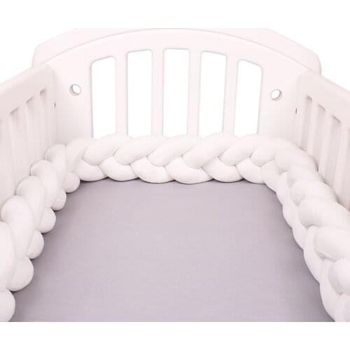 27 New Colors 3M Baby Crib Protector Knot Baby Bed Bumper Weaving Plush Infant Crib Cushion For Newborns Nursery Bed Bumper
