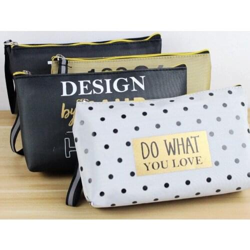 1PCS 47036 Maihe Stationery Wholesale MH1702-324 Gold Quotation Cosmetic Bag Storage Bag