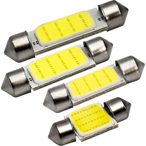 1x Festoon LED COB Signal Bulb 31mm 36mm 39mm 41mm C5W LED Car Interior Reading Light 12V 7000K White Reverse License Plate Lamp