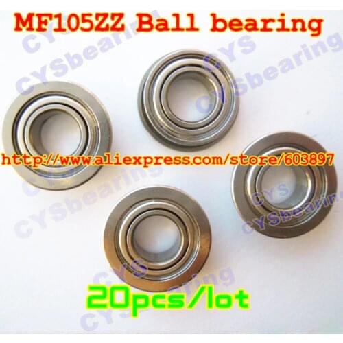20pcs /lot MF105ZZ MF105ZZ 5X10X4mm 5*10*4mm MF105-2Z flanged metal radial shaftl ball bearing