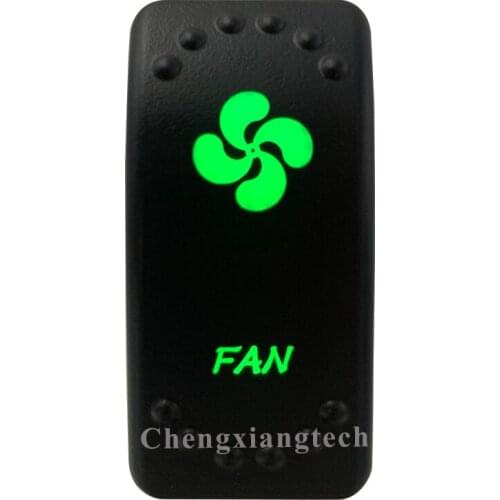 5 Pin On Off SPST Car Boat Rocker Switch-Fan - Green Led Light- for 4x4 Carling Narva Caravan Marine 12v 24v