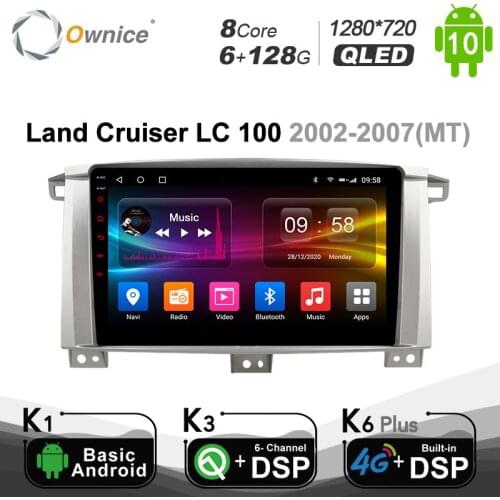 6G+128G Ownice Android10.0 8 Core Car dvd player for Toyota Land Cruiser LC 100 2002 - 2007 GPS Navigation Radio 4GLTE DSP SPDIF