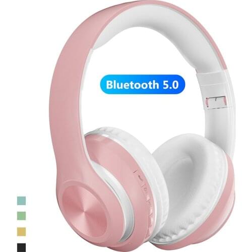 Bluetooth 5.0 Foldable Rechargeable Wireless Headset HiFi Sound Headphones Stereo Foldable Sport Earphone Microphone Headset