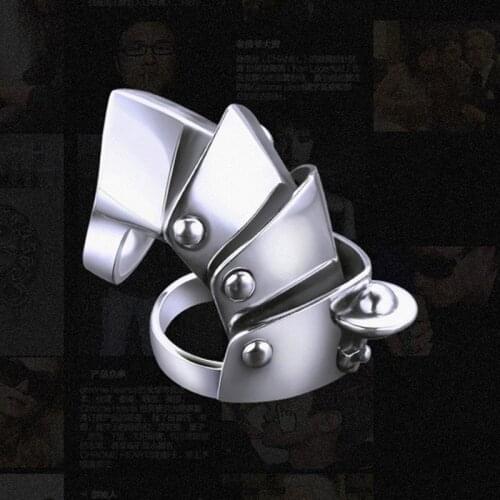 925 sterling silver four section armor ring