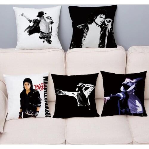 Michael Jackson Print Cushion Cover Super Soft Short Plush Pillows Covers 45*45 Throw Pillow Case Car Sofa Home Decor Pillowcase
