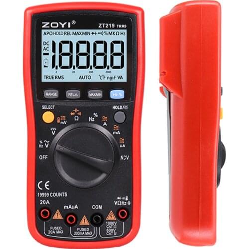 ZT219 True-RMS 19999 Counts Digital Auto Range Multimeter NCV Frequency Auto Power off AC DC Voltage Ammeter Current Ohm