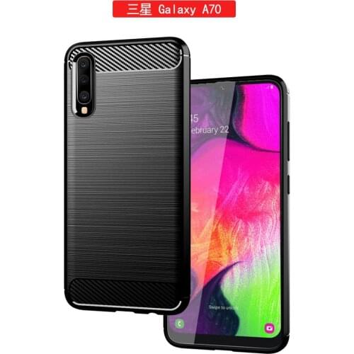 For A70 Case Carbon fiber Cover Shockproof Silicon Phone Case For Samsung Galaxy A70 SM-A705F/DS Cover Full Protection Bumper