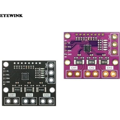 I2C SMBUS INA3221 Triple-Channel Shunt Current Power Supply Voltage Monitor Sensor Board Module Replace INA219 With Pins