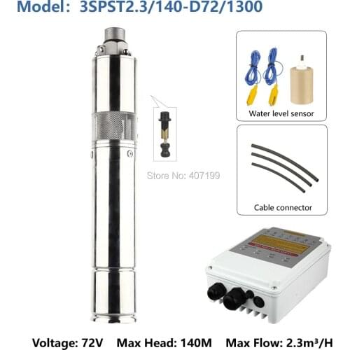 Kary factory price 72 volt dc submersible solar water pump for deep well bomba sumergible solar 3SPST2.3/140-D72/1300