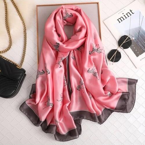 KOI LEAPING ladies scarf summer sunscreen silk scarf horse Pattern printing oversized shawl Europe and America wild beach towel