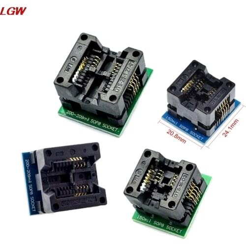 Convertidor SOP8 a DIP8 2200.8 mil millones 150 millones toma de combustión azul / verde para EZP2010 EZP2013 CH341A