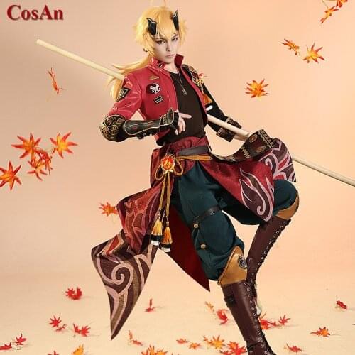 Game Genshin Impact Thoma Cosplay Costume High Quality Handsome Combat Uniform Unisex Activity Party Role Play Clothing S-XL