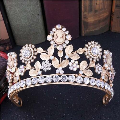 Rose Gold Leaf Tiaras And Crowns Headbands For Women Crystal Hair Accessories Bridal Queen Diadem Wedding Prom Ornaments Jewelry