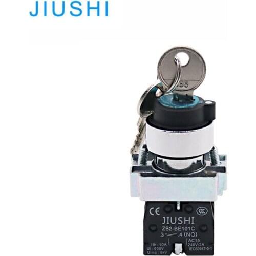 Copper silve point XB2-BG33 hole diamter 22mm 3 positon rotary switch with key 2NO