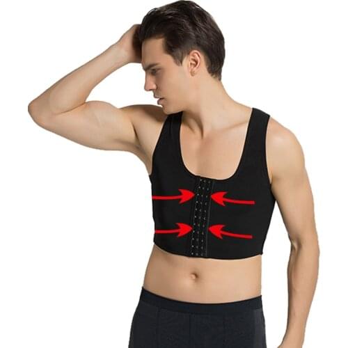 Men Chest Shaper Vest Gynecomastia Chest lift Male Vest Top Sexy Bra Men Posture Corrector Back Support Compression Shirt Corset
