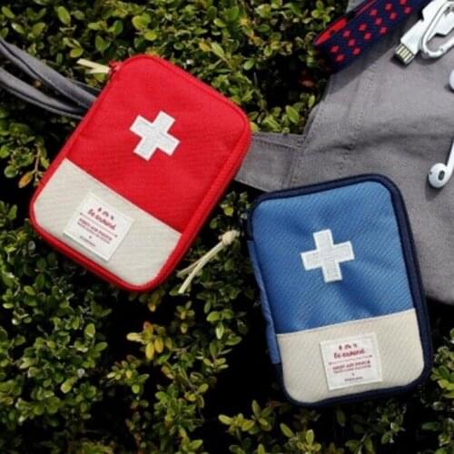 New Portable Mini Drug Storage Bag Organizer Outdoor Travel Car Home First Aid Bag Emergency Survival Kit Medical Package 3Color