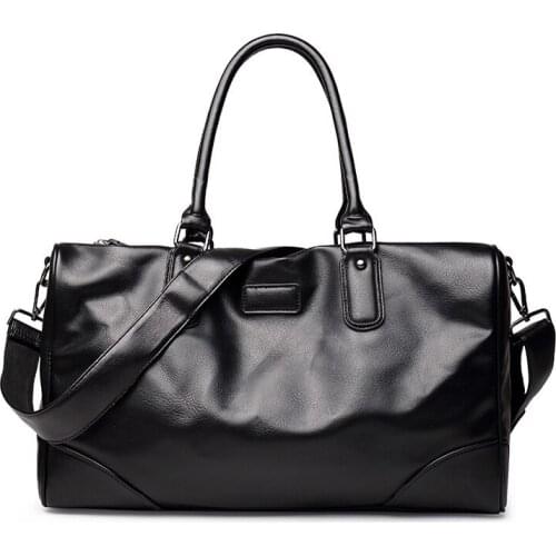 New style mens Korean travel bag business casual cowhide pu leather mens bag large-capacity one-shoulder portable