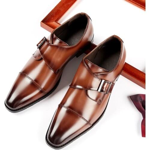 2021 New Leather Business Shoes Mens Formal Wear Gentleman Single Shoes Office Professional Wear Wedding Shoes