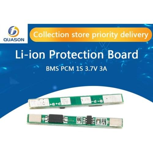 Quason 10Pcs 1S 3.7V 3A li-ion BMS PCM battery protection board pcm for 18650 lithium ion li battery