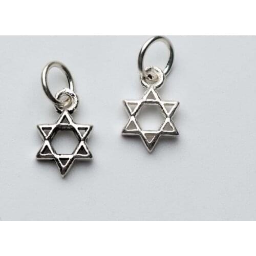 Fashion 925 Sterling Silver Hollow Out Star Charms 12x7.5mm Craft Pendant Fit Bracelets Earrings DIY Jewelry Making Accessories