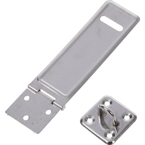 Promotion! Garage Door Silver Tone Stainless Steel Padlock Clasp Hasp and Staple 4"