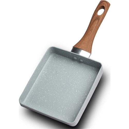 Retangular Omelette Pan Tamagoyaki Egg Pan, Nonstick Maifan Stone, Anti-Scalding Handle, Japanese Style Small Frying Pan for Gas