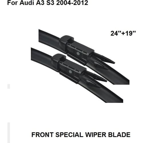 For Audi A3/S3 2004-2012 24''+19'' Wipers Blade Accessories For Auto Cars Rubber Windshield Wiper