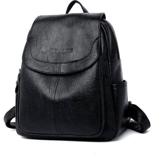 Famous Brand Designer Women PU Leather Backpack Female Casual Travel Bag Teenager School Bag Fashion Womens Bags dropshipping