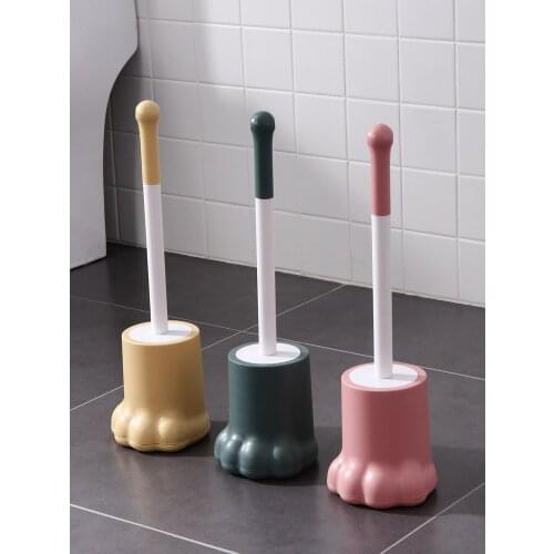Cartoon long handle toilet brush set household toilet soft hair toilet cleaning brush no dead corner toilet brush toilet brush