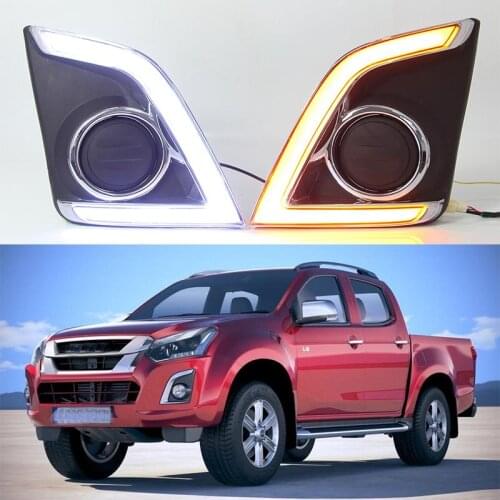 LED DRL Daytime Running Light Fog Lamp W/ Turn Signal For ISUZU D-MAX 2016 2017