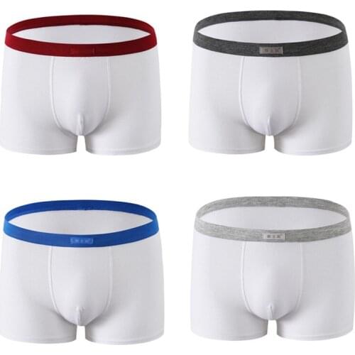 Boxershorts Men Bamboo White Cotton Breathable Youth Mens Underwear Boxers Short Casual Sexy Panties Men Underpants 4psc 4XL 5XL