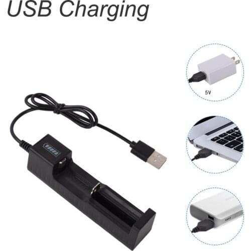 Universal 1 slot Battery USB Charger adapter LED Smart Chargering for Rechargeable Batteries Li-ion 18650 26650 14500 charger