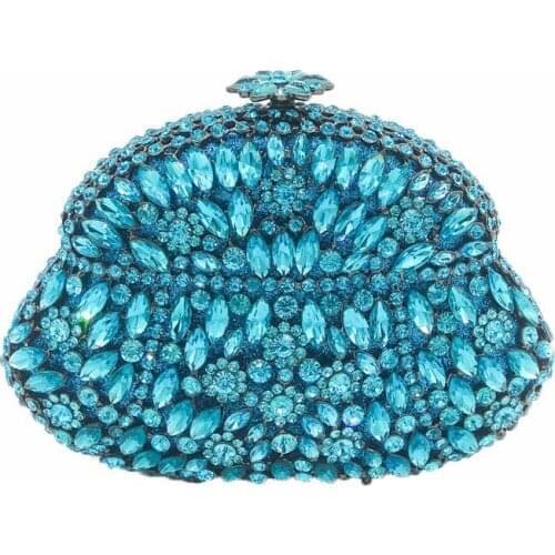 18x13CM Metal Diamond Women Shell-shaped Solid Color GeLadytone Bag Dinner Bag Rhinestone Clutch Bag Chain Bag a6648