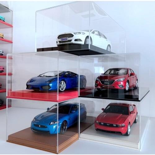 1:18 toy car model display box dust cover leather base acrylic material show box NOT including car