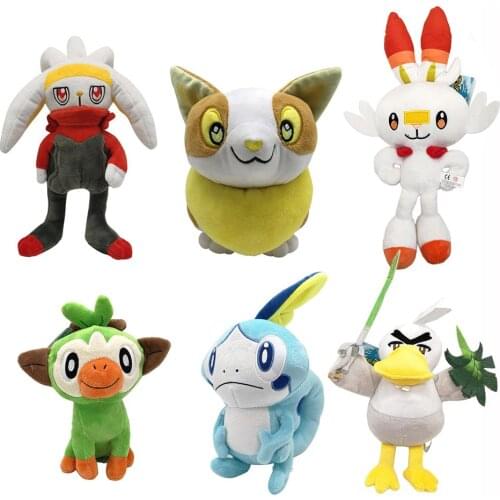 10/Lot 5 Styles Scorbunny Sobble Grookey Galarian Sirfetch'd Yamper 23-36CM Stuffed Toys