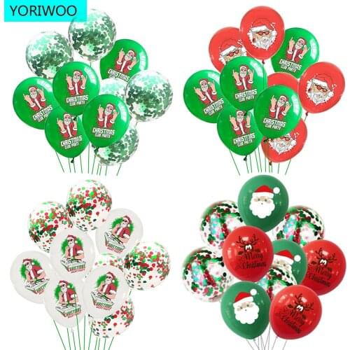 10pcs Air Balloons Deer Confetti Balloon Merry Christmas Decorations For Home 2021 Baloons Birthday Party Supplies Xmas Ornament