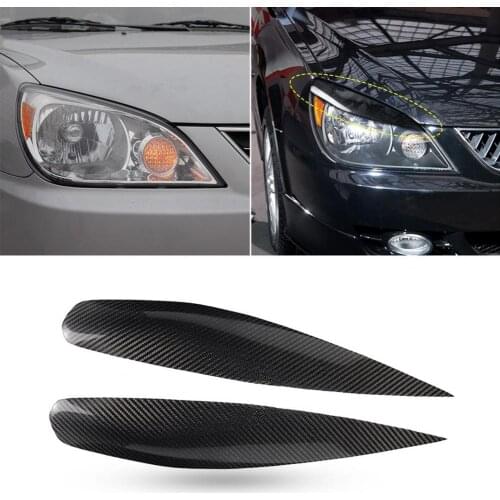 2Pcs Carbon Fiber Headlight Eyebrow Headlamp Eyelid Cover for Mitsubishi Lancer 2004-2006 Headlight Decoration Accessories