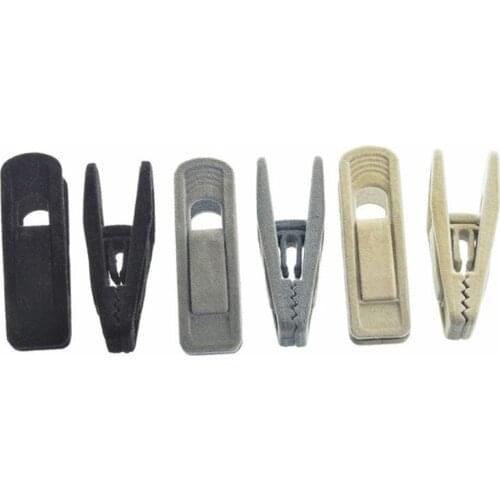 20 Pieces Velvet Hangers Clips Strong Finger Flocked Clip Perfect For Use With Slim-line Clothes