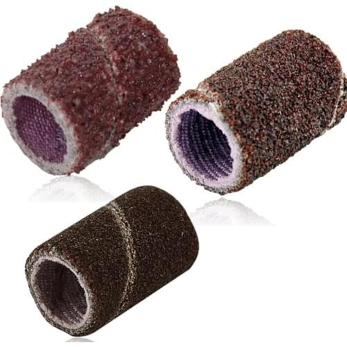 200pcs 80/120/180 Grit Nail Art Sanding Bands Accessories Tool For UV Gel Polish Remover Electric Machine Drill Bits Drum Band