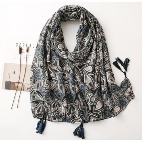 2021 New Fashion Print Bohemia Women Scarf Shawls And Wraps Hijab Stole Bandana Women 90*180cm Scarfs For Ladies Foulard Femme
