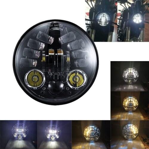5-3/4" 5.75 inch Motorcycle Moto LED Projector High Low Beam Turn Signal DRL Motorcycle Headlight For Dyna Sportster Softail
