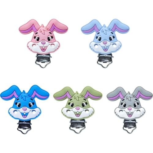 5 PCS BPA Free Baby Round Silicone Pacifier Clips Dummy Teether Chain Round With 3 Holes Holder Clip DIY Sensory Toys Clips