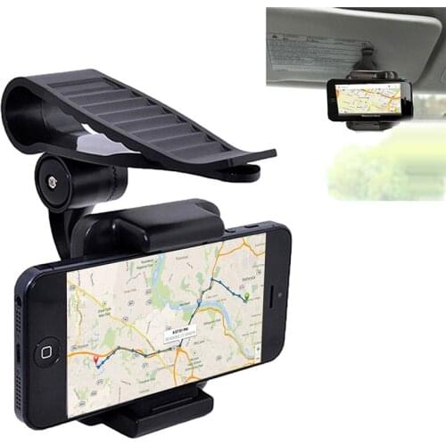 360 Rotating Car Sun Visor Phone Clip Holder Mount Stand for iPhone Samsung GPS Car Phone Holder