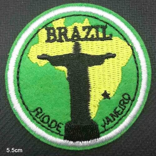 Brazil Statue Iron On Embroidered Clothes Patches For Clothing Woman Girl Stickers Garment Wholesale
