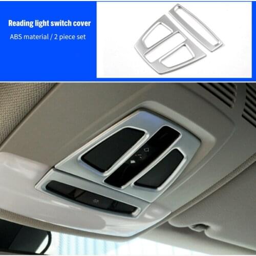 For BMW X5 F15 2014-2018 ABS chrome Reading light switch cover 2pcs