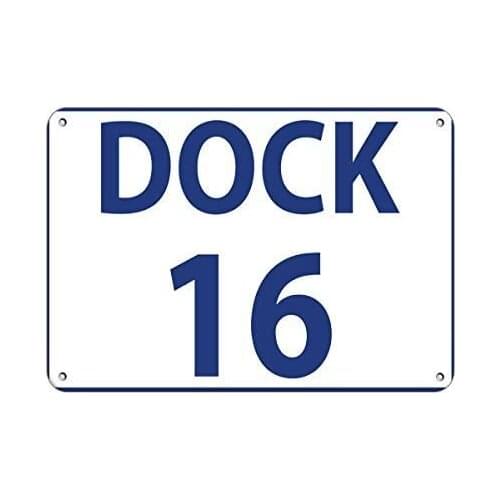 BIN SHANG Dock 16 Activity Sign Loading Zone Loading Dock Number Aluminum Metal Sign 8" X 12" inch