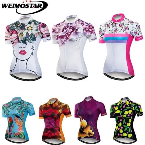 Flowers Shirt Weimostar Cycling Jersey Women downhill jersey Bike maillot ciclismo mtb Jersey Breathale Mountain Bike Clothing