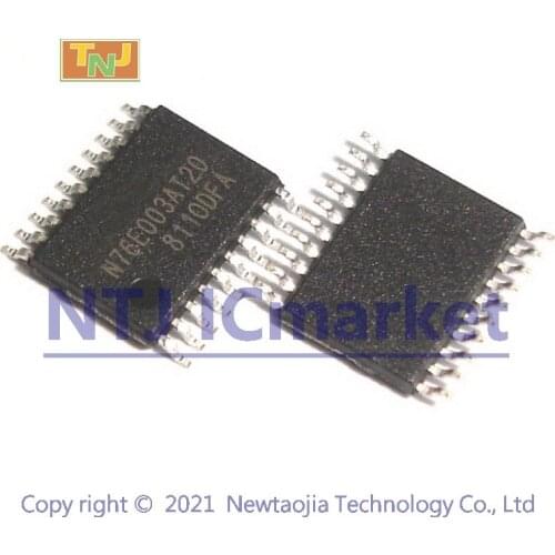 2 PCS N76E003AT20 TSSOP-20 N76E003 8-Bit 8051 Core Microcontroller with Flash