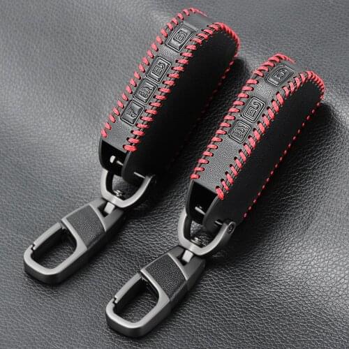 Car Leather Alloy Key Cover Shell Pocket For KIA Sportage Ceed Sorento Cerato Forte 2018 - 2020 Smart FOB Key Case Accessories